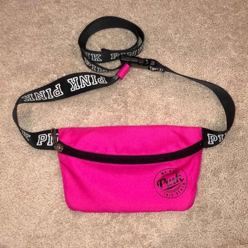 New Victoria’s Secret We Run This Beach Hot Pink Fanny Pack